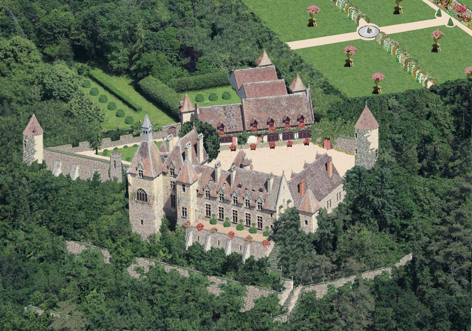Chateau De Peufeilhoux Vallon-en-Sully Exterior photo